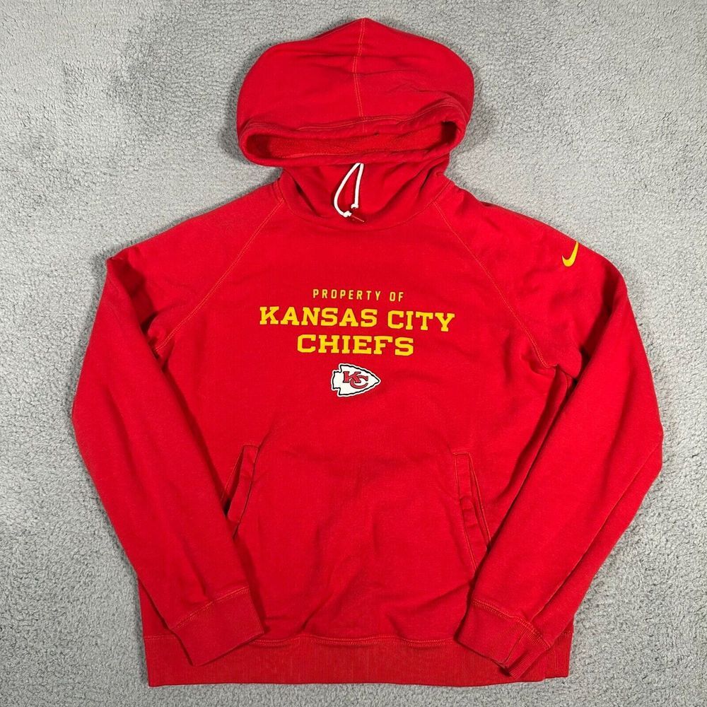 Kansas City Chiefs Hoodie Womens Size XL Red Nike Pullover‎ Sweatshirt Cowl Neck